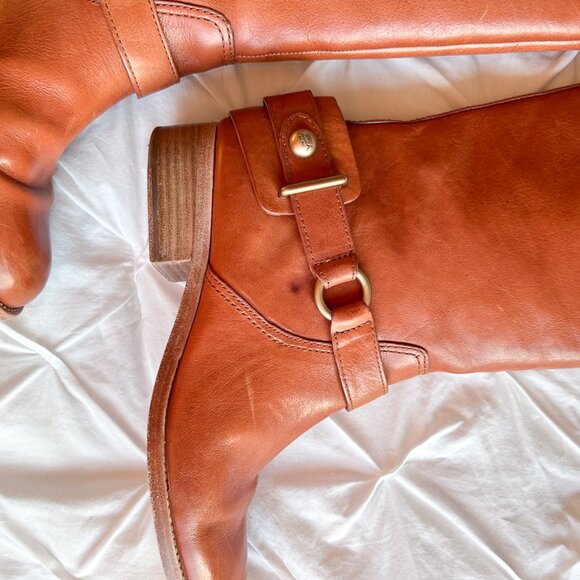 Vintage Coach Natalie Brown Leather Riding Boots - Classic, Sleek, & Preppy S 8 - Picture 12 of 14